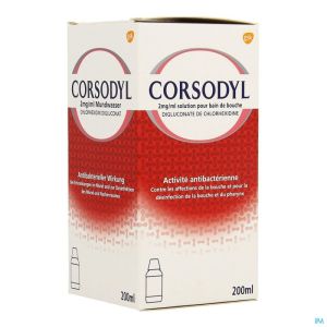 Corsodyl 2mg/ml Opl Mondwater 200ml