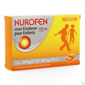 Nurofen Kind 100mg Zachte Kauwcaps 24