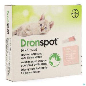 Dronspot 30mg/7,5mg Spot-on Kat Kl.>0,5-2,5kg Pip2