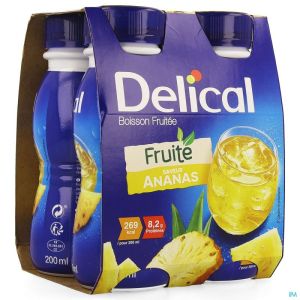 Delical Vruchtendrank Ananas 4x200ml