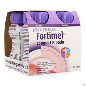 Fortimel Compact Protein Aardbei Flesjes 4x125 ml