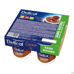 Delical Creme Dessert Hp-hc Z/suiker Cacao 4x125g