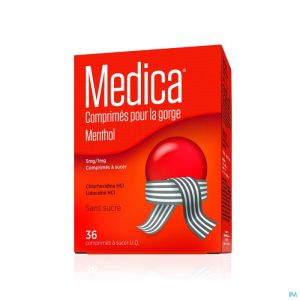 Medica Keeltabletten Menthol 36 zuigtabletten