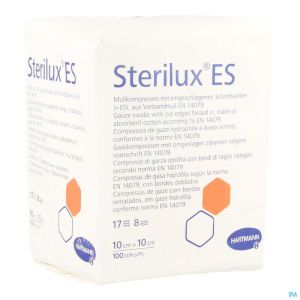 Sterilux Es 10x10cm 8l.nst. 100 P/s