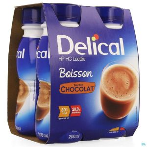 Delical Melkdrank Hp-hc Choco 4x200ml Cfr4278636