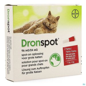 Dronspot 96mg/24mg Spot-on Kat Groot >5-8kg Pip 2