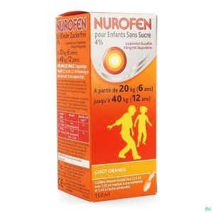 Nurofen Kind Sinaas 4% Susp Suikervrij 150ml