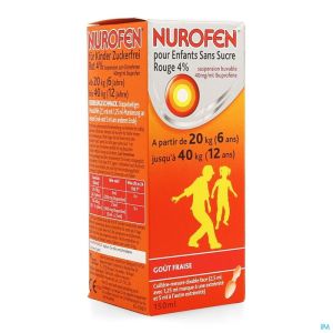 Nurofen Kind Suikervrij 4% Aardbei Orale Susp150ml