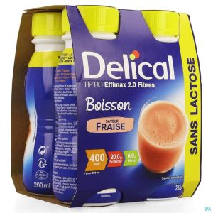 Delical Effimax 2.0 Vezels Aardbei 4x200ml