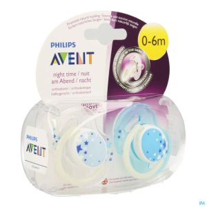 Philips Avent Fopspeen Silicoon Nacht +3m 2 SCF176/18