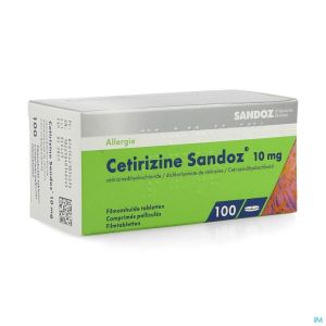 Cetirizine Sandoz comp 100 X 10mg