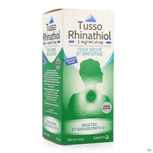 Tusso Rhinathiol 2mg/ml Siroop Volw Z/suiker 180ml