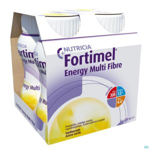 Fortimel Energy Multi Fibre Vanille Flesjes 4x200ml