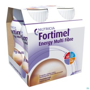 Fortimel Energy Multi Fibre Chocolade Flesjes 4x200ml