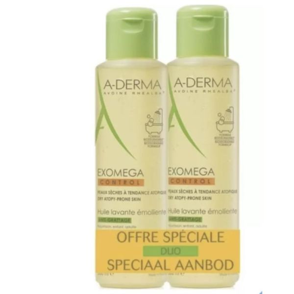 Aderma Exomega Control Olie 2x500ml Promo -50%