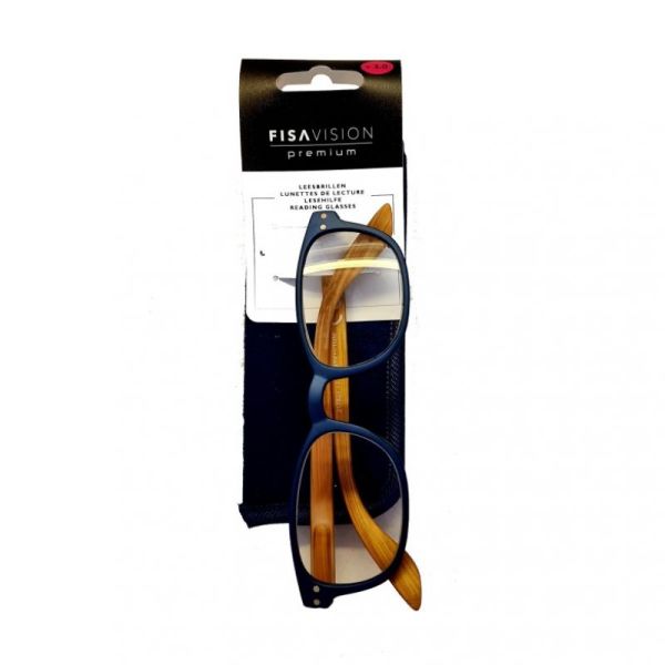 Fisavision Premium Leesbril +3,0 Metal/blue+pouch