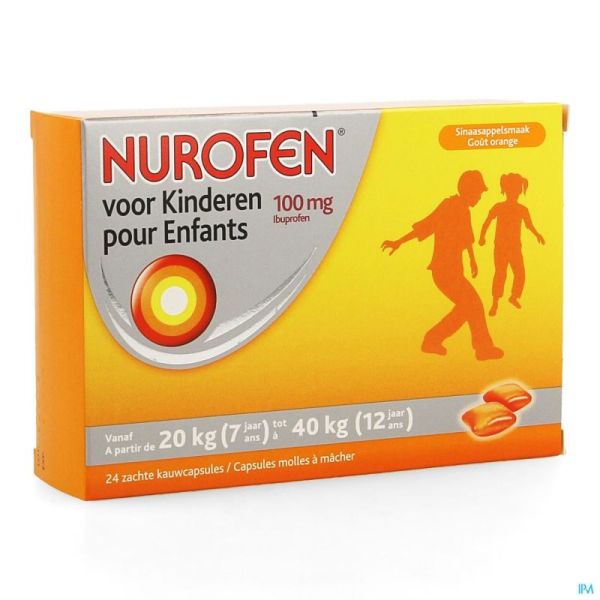 Nurofen Kind 100mg Zachte Kauwcaps 24