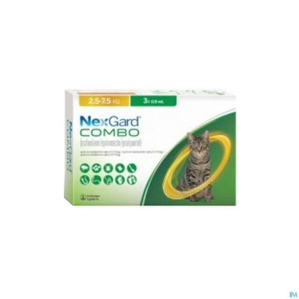 Nexgard Combo Spot-on Kat 2,5-7,5kg Opl 3x0,9ml