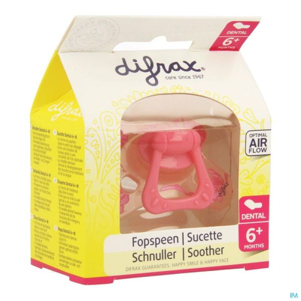 Difrax Fopspeen Sil Dental+ring Girl +6m 800
