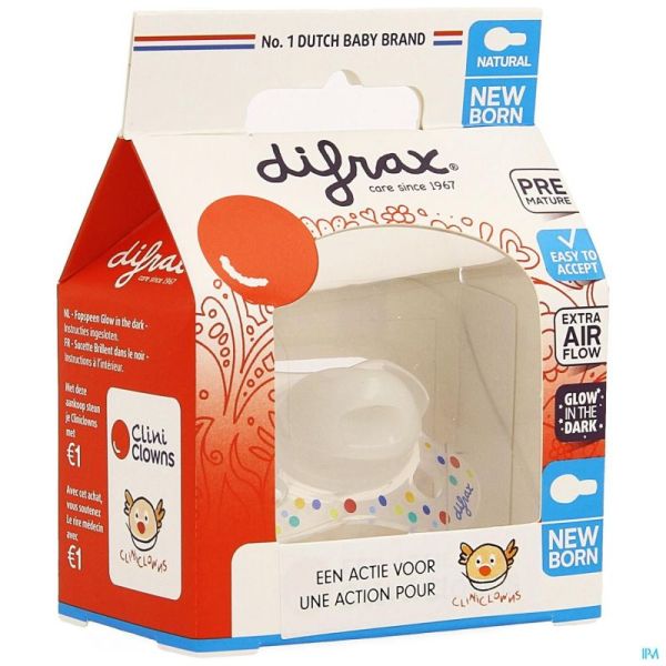 Difrax Fopspeen Natural Newborn Cliniclowns