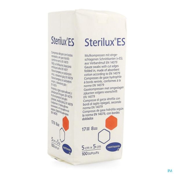 Sterilux Es 5x5cm 8l.nst. 100 P/s