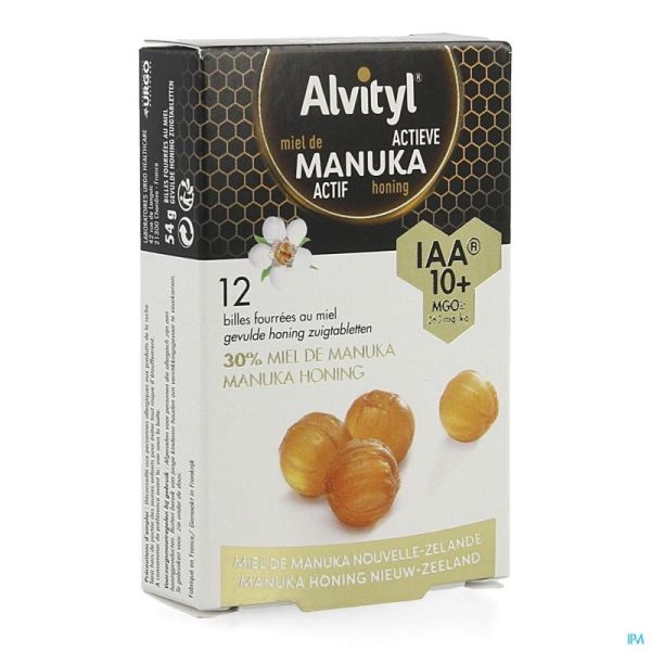 Alvityl Gevulde Zuigtabl Manuka Iaa 10+ 12