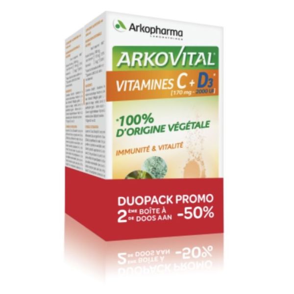 Arkovital Vit C & D3 Bruisend Comp 2x20 Promo