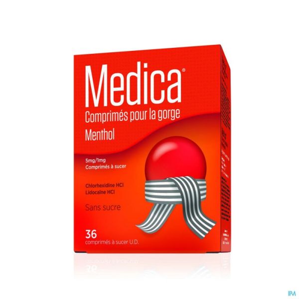 Medica Keeltabletten Menthol 36 zuigtabletten