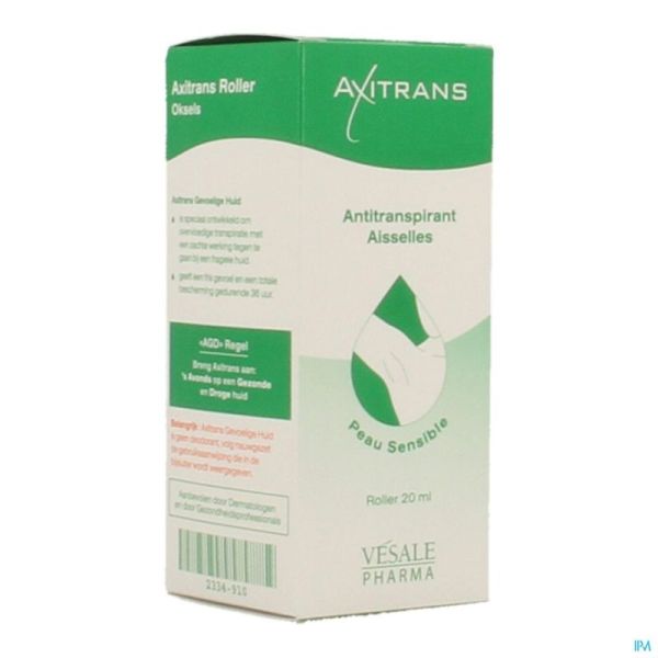 Axitrans Roller Gevoelige Huid A/transpirant 20ml