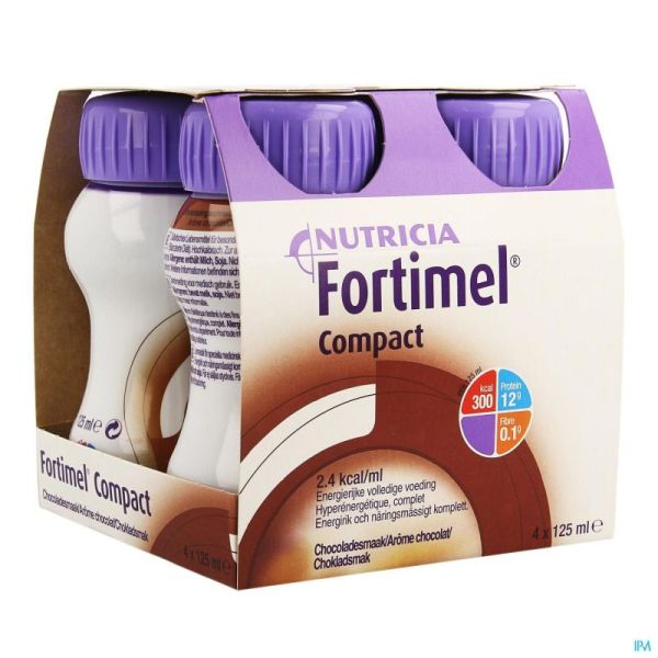 Fortimel Compact Chocolade Flesjes 4x125 ml