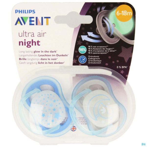 Philips Avent Fopspeen +6m Air Night Boy