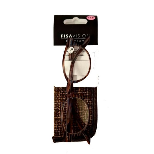 Fisavision Premium Leesbril +1,5 Brown/grey+pouch