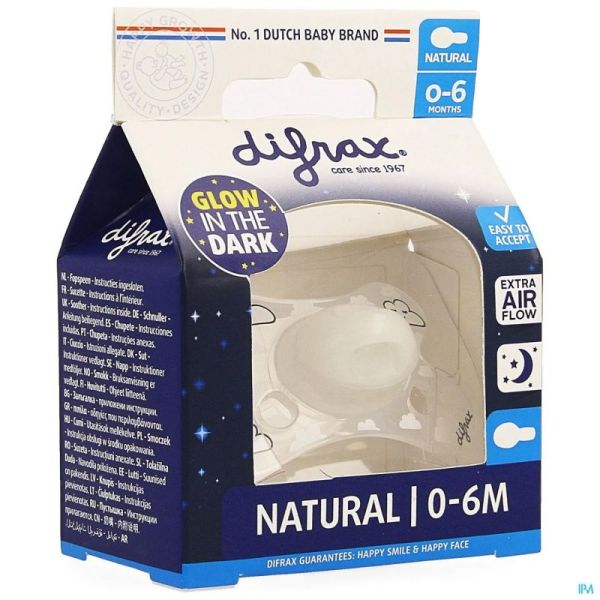 Difrax Fopspeen Natural 0-6 Nacht