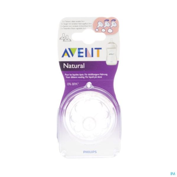 Philips Avent Natural Zuigspeen Medium 3gaatjes 2