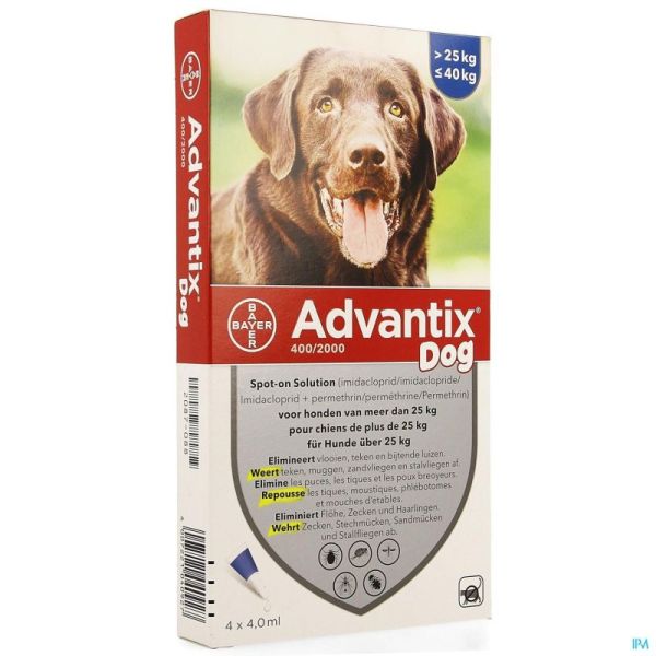 Advantix 400/2000 Honden 25<40kg Fl 4x4,0ml