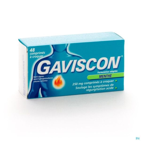 Gaviscon Munt Kauwtabletten 48 X 250mg