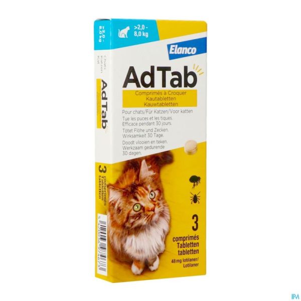 Adtab 48mg Kat 2kg-8kg Kauwtabl 3