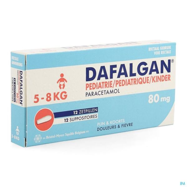 Dafalgan Pediatrie 80mg Suppo 12