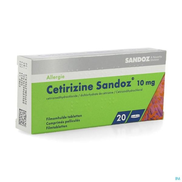 Cetirizine Sandoz Comp 20 X 10mg