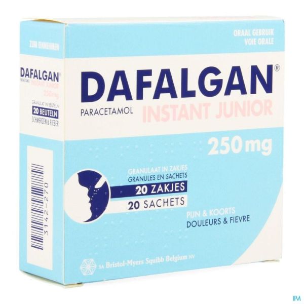 Dafalgan Instant Junior Gran Zakjes 20 X 250mg