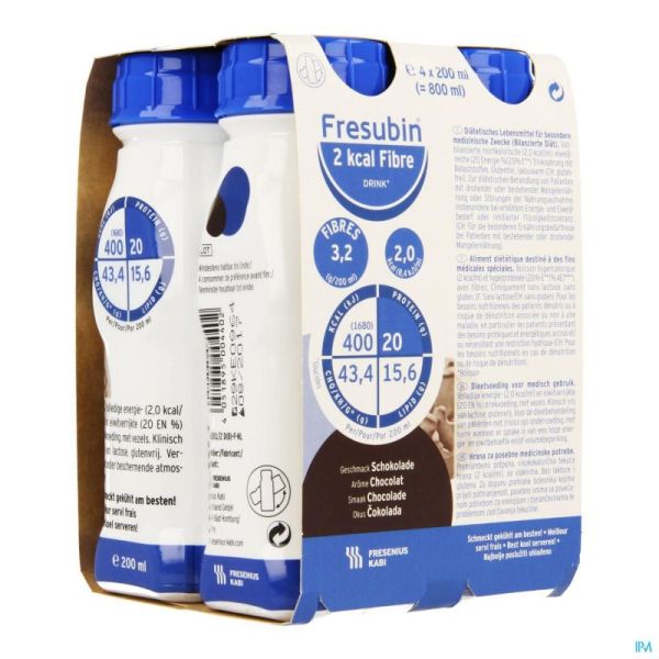 Fresubin 2 Kcal Fibre Drink 200ml Chocolat/chocolade