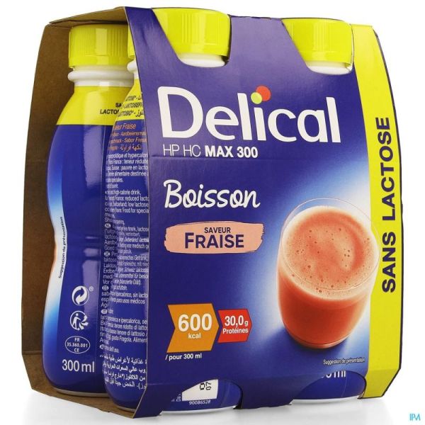 Delical Max 300 Aardbei 4x300ml