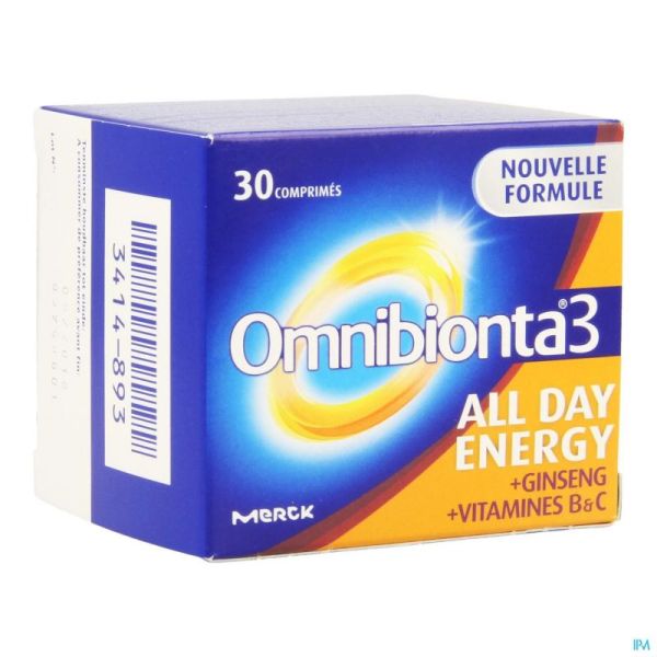 Omnibionta3 All Day Energy Multivitamines voor Energie (30 tabletten)