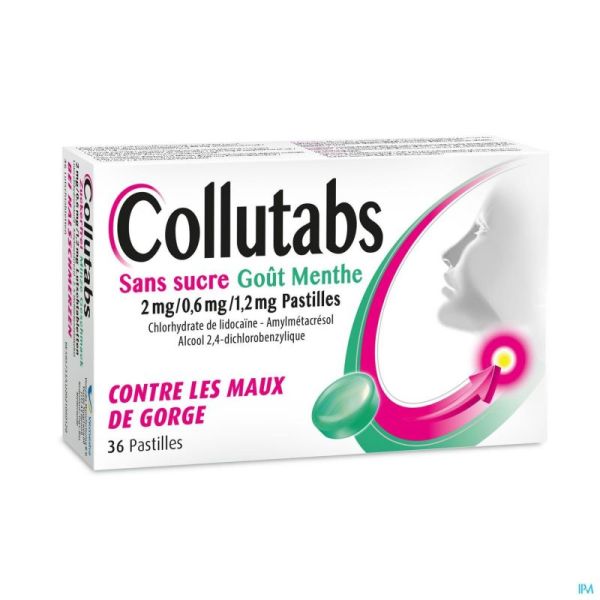 Collutabs Suikervrij Munt 2mg/0,6mg/1,5mg Past. 36
