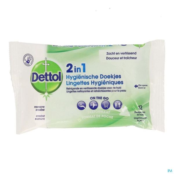 Dettol 2in1 Hygienische Doekjes 12