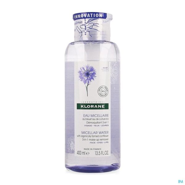 Klorane Gezicht Korenbloem Micellair Water 400ml