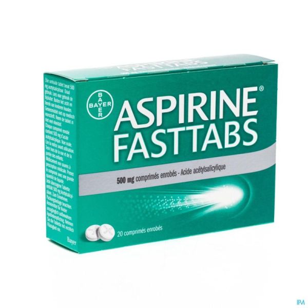 Aspirine Fasttabs 500mg Filmomh Tabl 20