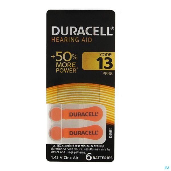 Duracell Easytab Hoorbatterij Da13 6 Oranje