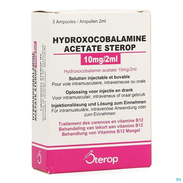 Hydroxocobal.acet. Amp 3x10mg/2ml