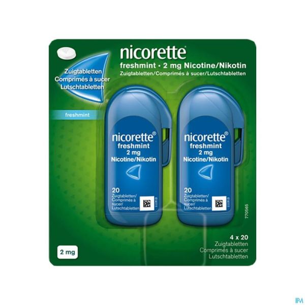 Nicorette Freshmint 2mg Zuigtabl Z/suiker 80 Nf